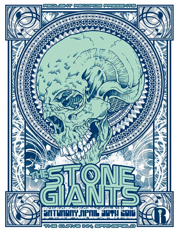 The Stone Giants band poster Skull